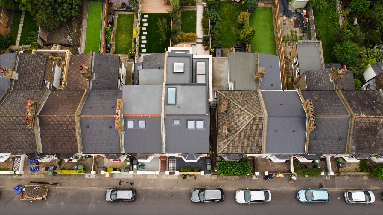 A street view from the top
