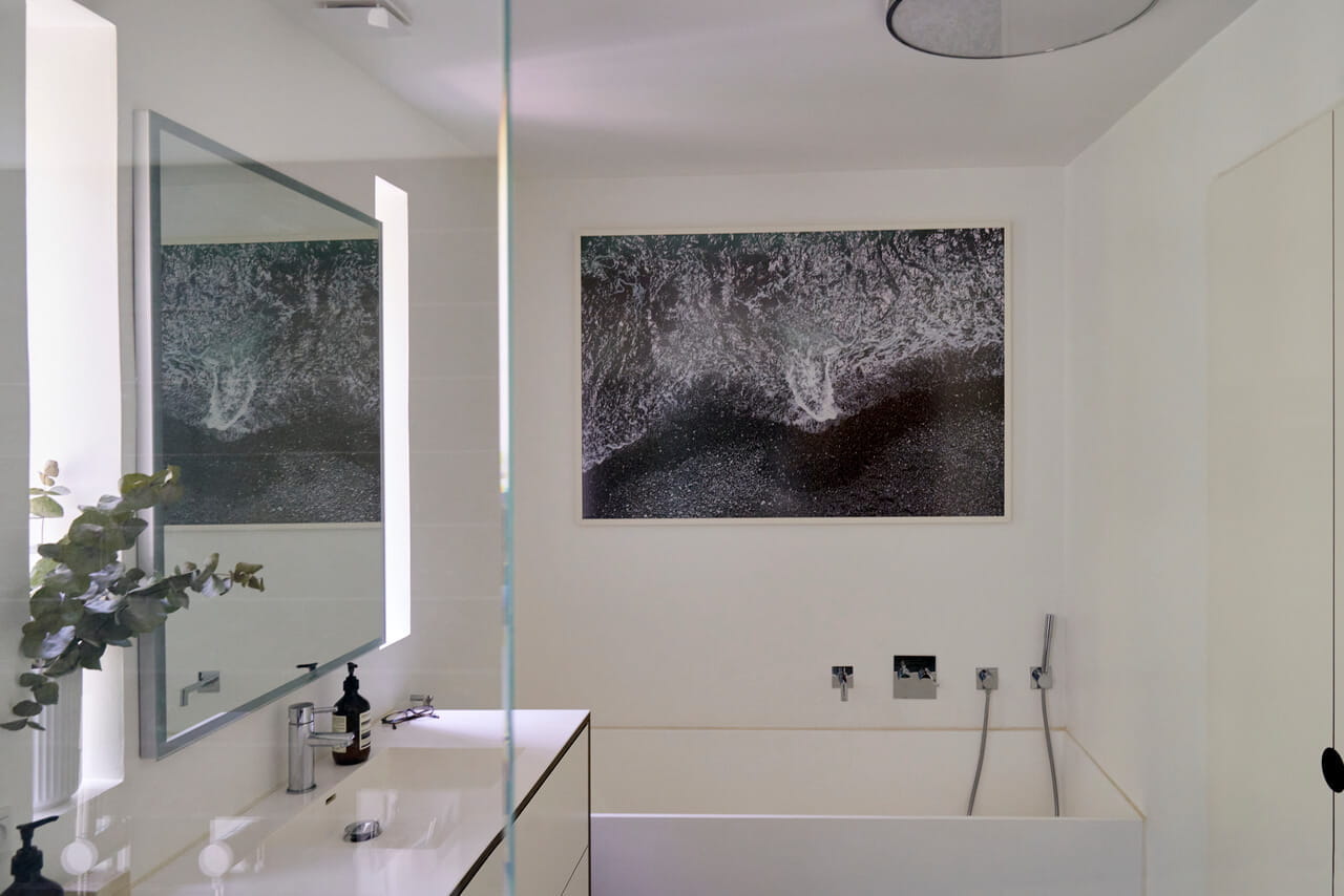White painted bathroom