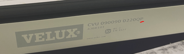 Identification label new CVU windows model P